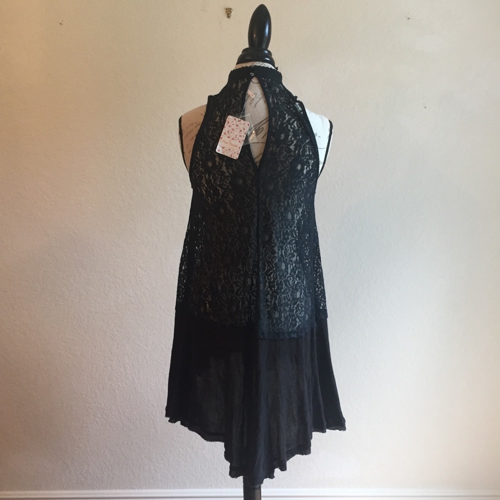 Free People S Intimately BNWT black lace tunic top - Picture 3 of 8